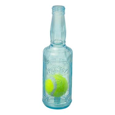 Imagem de Stgfyxgs Brinquedo para cães que faz barulho, suprimentos para animais de estimação, bola de tênis dentro, brinquedo interativo para buscar, garrafa de água, Azul