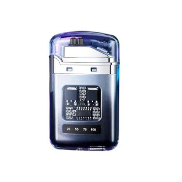 Imagem de MyyYiTar Isqueiro de arco de plasma avançado com visor LED inteligente à prova de vento recarregável Ultimate Tech presente para homens (prata-preto)