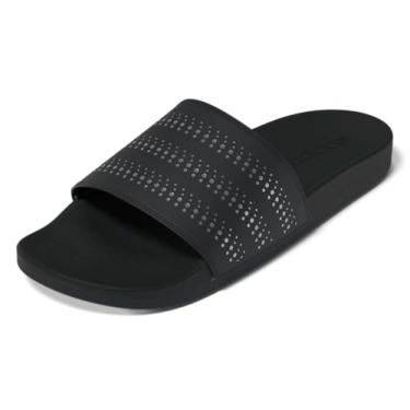 Imagem de adidas Sandália esportiva unissex Adilette Comfort, Preto/prata metálico/preto, 19 Women/18 Men
