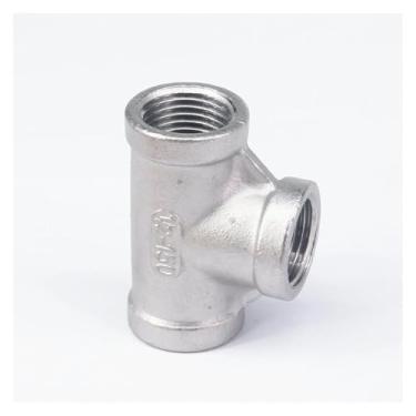 Imagem de WWECCQIJ 1/5.1 cm BSP rosca fêmea igual 3 vias 304 conector de encaixe de tubo de aço inoxidável acoplamento para água ar gás