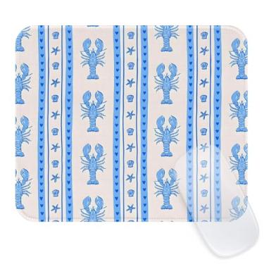 Imagem de Seorsok Tapete de rato de lagostim de cores vivas, tapetes de rato texturizados premium para laptop de escritório, tapetes de rato bonitos quadrados laváveis com bordas costuradas estendidas, base de