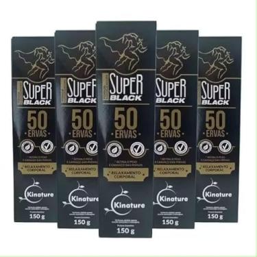 Imagem de Pomada Super Black 50 Ervas aliviar dores musculares, tensões, cansaço e desconfortos corporais - Kit Com 5 Pomadas