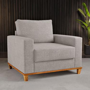 Imagem de Poltrona Living 82cm Linhão Viana Viero - Linhao Giz