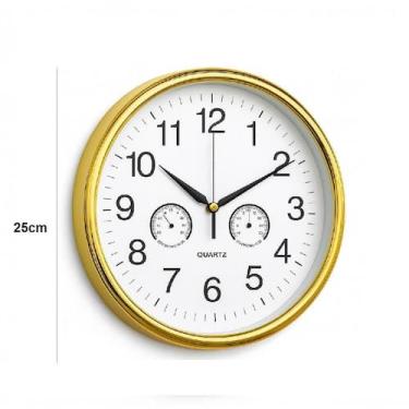 Imagem de Relógio analógico parede termômetro higrômetro decorativo - Multicoisa