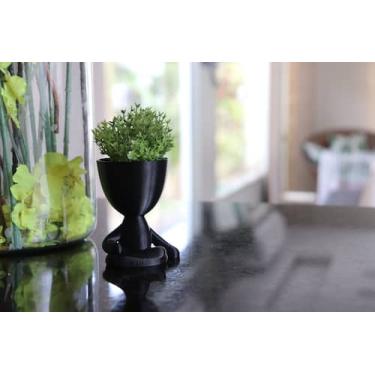 Imagem de Vaso Decorativo Mini Bob Yoga para plantas -  i3D Decor, Preto