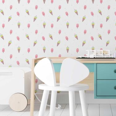Imagem de Papel de Parede Adesivo Sorvetes Coloridos N03120 RL 0,58x3M