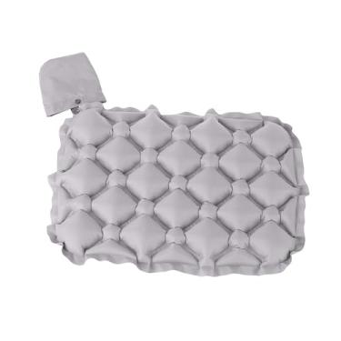 Imagem de oshhni Almofada de assento inflável Almofada de assento de ar de portátil respirável de de ar para acampamento para caminhadas no chão Piqueniques Caminhadas, Cinza