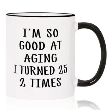 Imagem de Aurahouse Caneca de presente de aniversário de 50 anos para mulheres e homens, presentes de aniversário de 50 anos para mulheres e homens, ideias engraçadas de presente de decoração de aniversário de