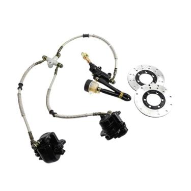 Imagem de menolana Kit de freio Go Kart com pinças duplas, bomba hidráulica, conjunto de freio traseiro para quadriciclo 125cc e 250cc, com Disco de Freio