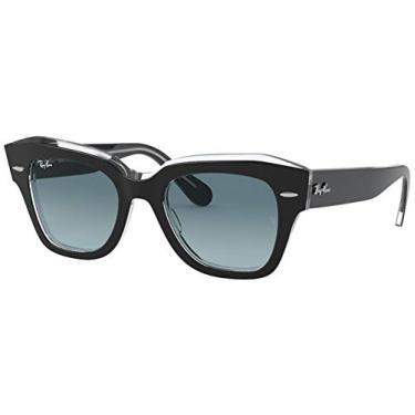 Imagem de Óculos de Sol Ray-Ban State Street 0RB2186 12943M Tam 49 / Preto - Lentes Azul Gradiente
