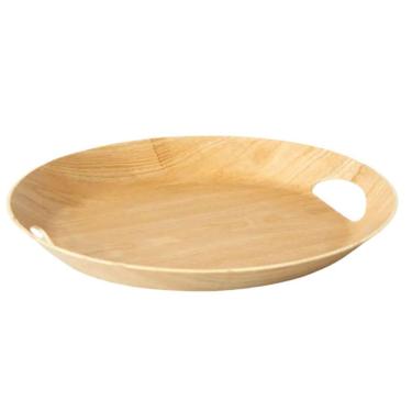 Imagem de Bandeja Oval Para Servir 100% Bambú Com Alça Café Bebidas
