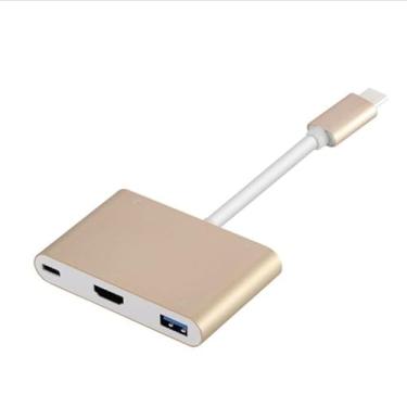 Imagem de Adaptador USB C para HDTV Adaptador USB tipo C Conversor AV multiportas com saída 4K HDTV porta C