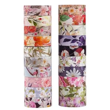 Imagem de Conjunto de adesivos Washi com estampa dourada de flores, florais, prateados, adesivos decorativos para artes faça-você-mesmo, materiais de diário, scrapbook, cartão, embrulho de presente
