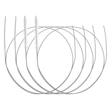 Imagem de Escova de limpeza de cachimbo de tubo longo, 99 cm, 4 peças, escova de limpeza flexível extralonga com cabeça de cerdas de nylon macio para ralo de alimentação de cozinha doméstica, branca