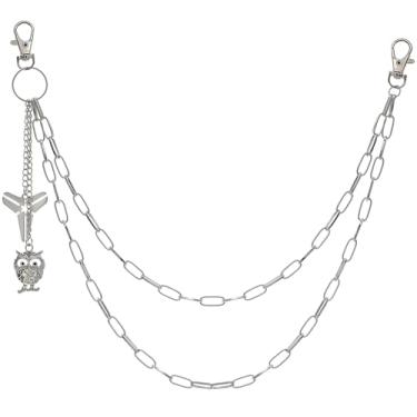 Imagem de Liutufy Correntes para calças em camadas – Correntes de ganga elegantes para moda punk gótica – Correntes de bolso para homens e mulheres, Medium, Metal não precioso, Sem Pedra Preciosa