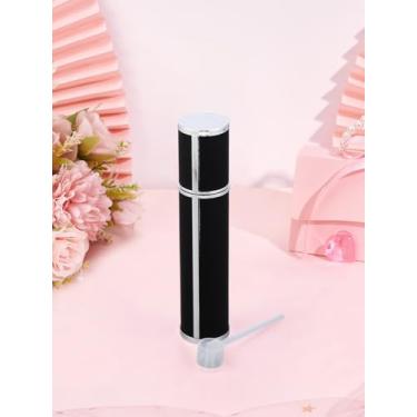 Imagem de 1 conjunto de mini atomizador de perfume fosco premium, frascos de spray de vidro de imitação de pele de carneiro de 10 ml para armazenar névoas, Preto