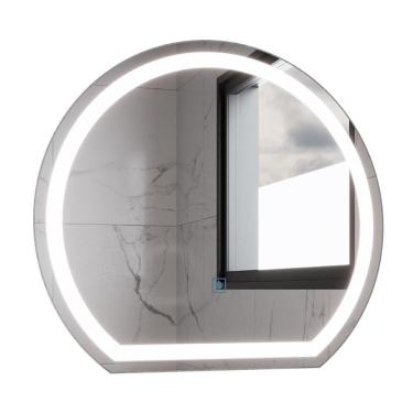 Imagem de Espelho Redondo Com Led 45x50cm Touch Bivolt Moderno