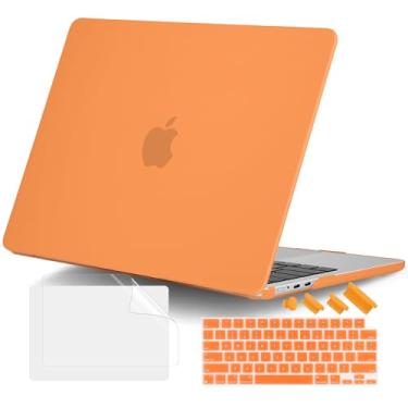 Imagem de DONGKE Capa compatível com MacBook Air de 13,5 polegadas M4 M3 M2 2025 2024 2023 2022 A3240 A3113 A2681, capa rígida de plástico e capa de teclado para MacBook Air M4 de 13 polegadas, laranja cósmico