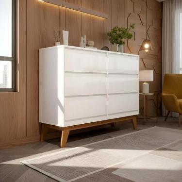 Imagem de Cômoda para Quarto Londres com 6 Gavetas - Branco - CONFFORRT CASA
