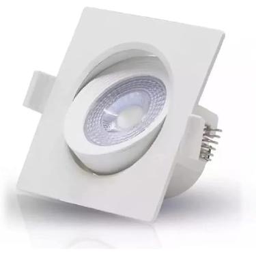 Imagem de Kit 10 Spot Led Cob Direcionável Embutir Quadrado Branco Frio 6000k 7w