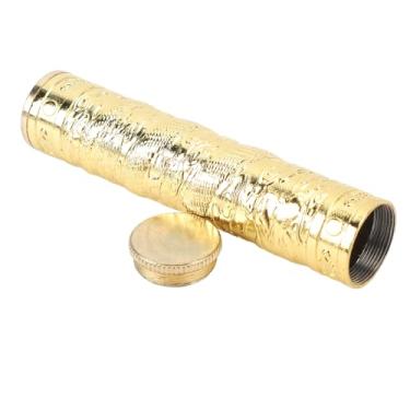 Imagem de HEEPDD Contêiner de Metal, Tubo de Armazenamento Selado à Prova de água Em Relevo para Viagens Ao Ar Livre, Criado a Partir de Liga de Zinco NAN (Ouro)