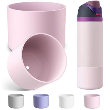 Imagem de Bota de silicone para garrafa de água Owala 1,134 g, capa protetora antiderrapante para garrafas de água de aço inoxidável - rosa