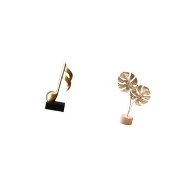 Imagem de Fenteer Escultura Criativa de Resina E Metal em Formato de Nota Musical, Peça Central Abstrata para Mesa, Lareira, Festa, Decoração de Casa Ou Presente.