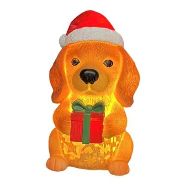 Imagem de Bothyi Luminária Noturna de Natal Infantil em Formato de Cachorro, Luz Noturna Leve e Ambiente para Casa, Quarto Infantil e Festas de Fim de Ano, Chapéu 7cm X 9cm X 12.5cm
