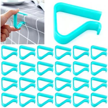 Imagem de Sazoemao 24 peças de clipes de toalha de mesa, suportes de plástico durável, grampos à prova de vento para prender toalhas de mesa em ambientes internos e externos, casamentos, piqueniques