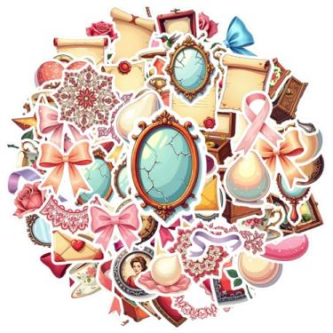 Imagem de Pacote de adesivos de joias florais vintage românticas, 100 peças, pastel para guitarra, faça você mesmo, bicicleta, skate, laptop, bagagem, decoração, notebook, bagagem, copo para celular