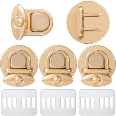 Imagem de BEIQIYA 3 fechos de trava de bolsa, fecho de bolsa, botões de fecho de pressão, prendedores de língua de pato, acessórios de trava de bolsa para bolsas, carteiras, bolsa transversal, artesanato DIY