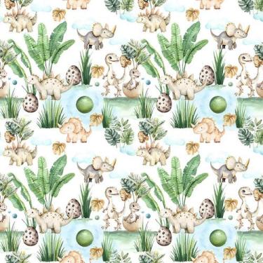 Imagem de Tecido Tricoline Digital Dinossauros - (Dinos) - Mundo Mágico - Peripa