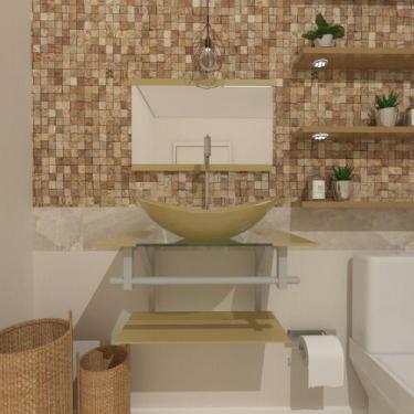 Imagem de Gabinete de Vidro 60cm para Banheiro Cuba Oval - Sérvia - EKASA, Champ