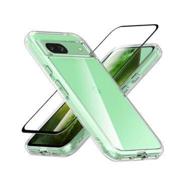 Imagem de Feitenn Capa para Google Pixel 8a 5G, capa protetora premium de policarbonato + TPU à prova de choque com protetor de tela de vidro temperado para Pixel 8a 2024 (transparente, Pixel 8a)