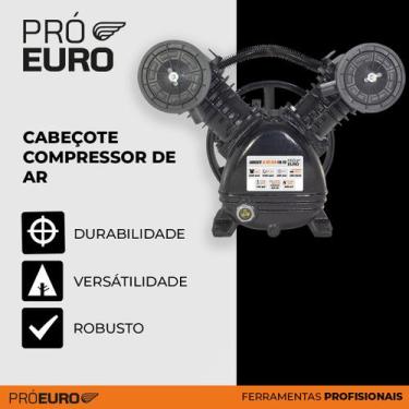 Imagem de Cabeçote Compressor 10 Pcm Pés 140 Psi Libras - Pró Euro, Preto