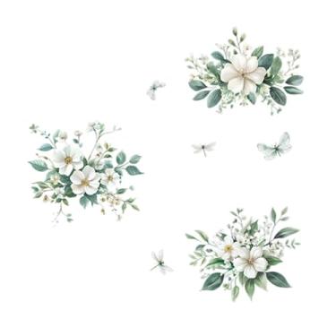 Imagem de Ｂｅｓｇａ Adesivos de parede de flor de libélula, decoração para casa, artesanato, decalques de parede para sala de estar, quarto, porta de vidro, janela, plano