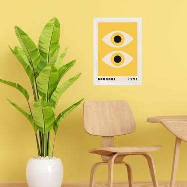 Imagem de Quadro Bauhaus Amarelo - Olhos 33X24Cm - Com Vidro - Quadros On-Line