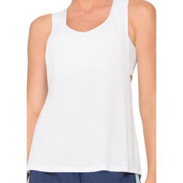Imagem de Camiseta Feminina Esportiva Regata Cavada Selene 20855, GG, Branco