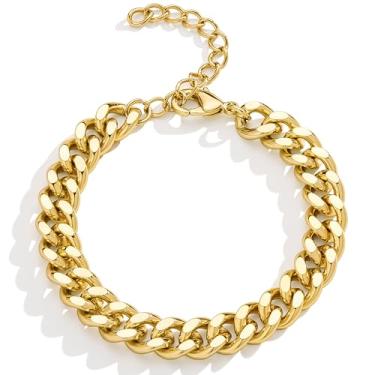 Imagem de Poxtex Pulseiras de ouro Jesus Cruz para mulheres modernas, pulseiras religiosas banhadas a ouro 14K delicadas para mulheres, presentes de batismo cristão para mulheres, mãe e ela, 7, Aço inoxidável