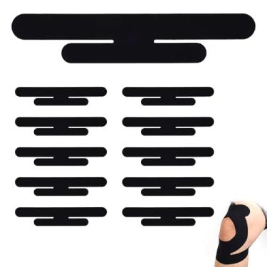 Imagem de 10 Unidades de Fita Kinesiológica para Joelhos, Pré-Cortada Impermeável e Respirável Adesivos de Fita Elástica para Suporte Muscular Conforto e Estabilidade Dos Joelhos (Preta)