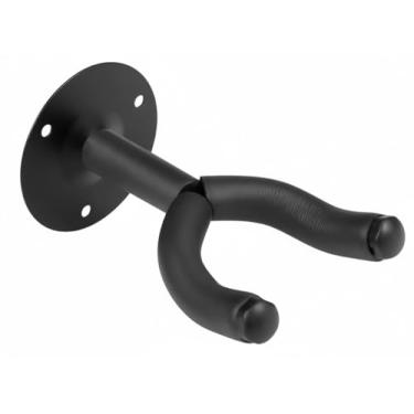 Imagem de Suporte de Parede para Guitarra em Metal Preto, Gancho Duplo, Montagem com 3 Furos, Design Universal