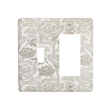 Imagem de Nadoabtm Outlet Covers Vintage Impressionista Peônia Flor 1 Interruptor 1 Interruptor de Luz Combo Placa Decorativa Placa de Parede Elétrica para Decoração de Cabana de Fazenda