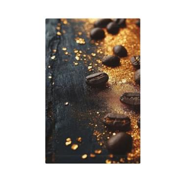 Imagem de LuHuoLu Placa decorativa para interruptor de luz, placa de madeira preta, grãos de café dourados, 1 gangue sem dispositivo, capas de tomada em branco único, placa de parede, placa elétrica, face