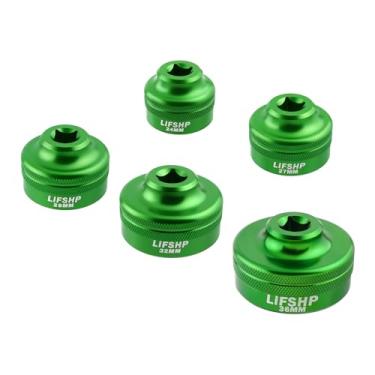 Imagem de LIFSHP Conjunto de soquete de filtro de óleo, 5 unidades de 3/20.3 cm, soquete de 24 mm, 27 mm, 28 mm, 32 mm, 36 mm, 36 mm, ferramenta de remoção de filtro de combustível/filtro de óleo - verde