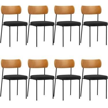 Imagem de Kit 08 Cadeiras Para Sala De Jantar Melina L02 Whisky Chumbo