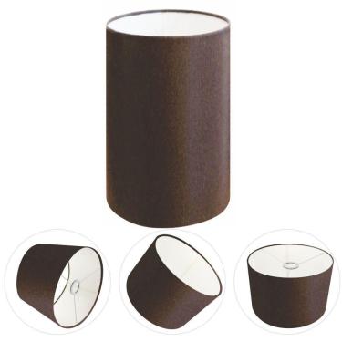 Imagem de Cúpula Abajur E Luminária Cilíndrica Vivare Cp-7002 ø13x30cm - Bocal Nacional Café