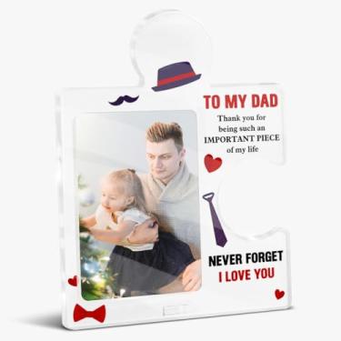 Imagem de QYCFDXD Porta-retratos para papai, presente de aniversário para pai da filha e filho, porta-retratos de acrílico para presente de Ação de Graças, Dia dos Pais, Natal, 10 x 15 cm