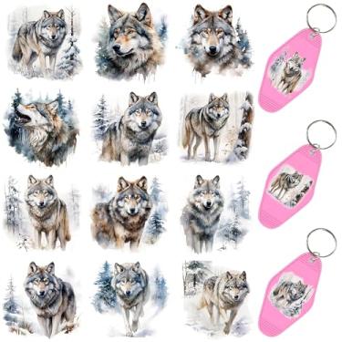 Imagem de 60 peças de papéis de transferência de chaveiro UV DTF - Decalques de vinil para chaves e etiquetas de bagagem, desenhos engraçados com revestimento resistente a arranhões, papéis de transferência