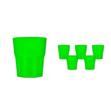 Imagem de Kit 6 Copos Mini Roma Verde Neon 300Ml Plástico Premium