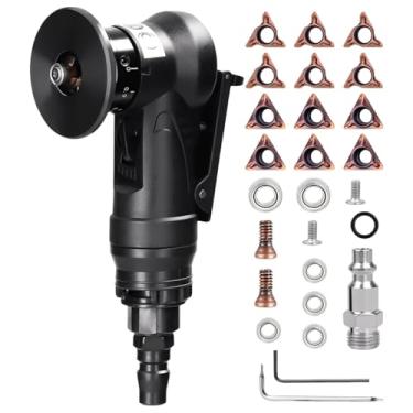Imagem de Ferramenta pneumática mini máquina de chanfradura de ar portátil de 45°, 30.0000 RPM, profundidade ajustável de 0-0,1 cm, rolamentos de chaves C/R cabeças de fixação incluem